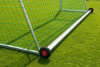 mobiles Jugend Fußballtor Safety 5 x 2 m, untere Netztiefe 1,5 m, vollverschweißt, silber, inkl.Transportrollen und Gewichtsrohr