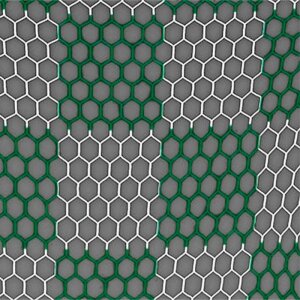 Fußballtornetz 7,50 m x 2,50 m | Netztiefe 200/200 cm | wabenförmig zweifarbig Schachbrettmuster