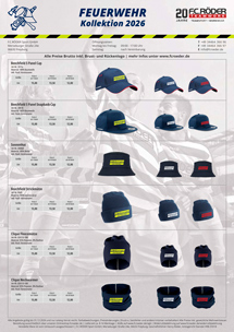 Feuerwehr Kollektion 2026 Mützen Caps Neckwarmer